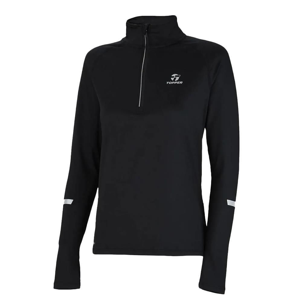 Buzo negro topper mid layer wmn rng ii