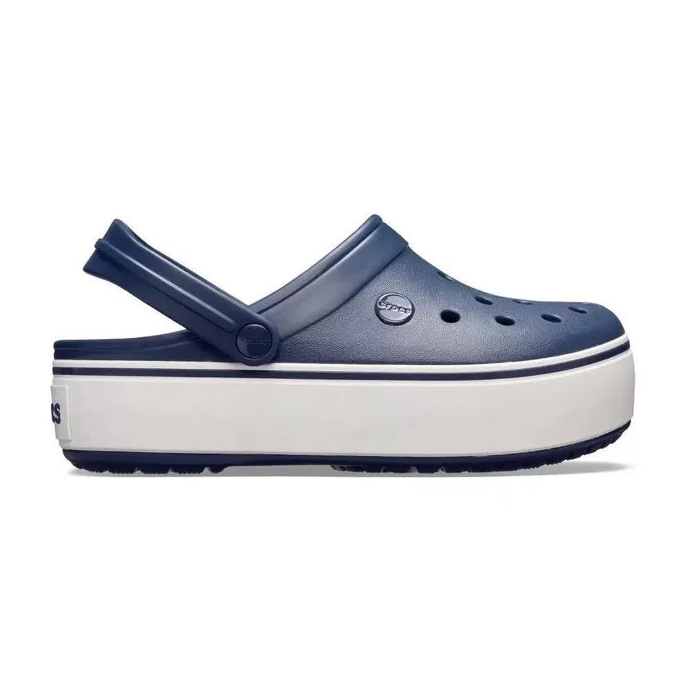 crocs clogs mujer CROCBAND PLATFORM NAVY-WHITE megasports